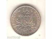 +Франция  1/2  франк  1973 г.