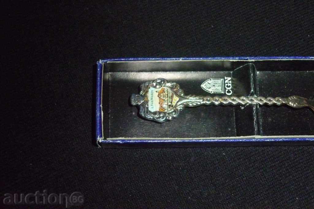 Auction  Souvenir silver skewer with enamel 4