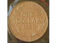 1 долар 1968 proof, Либерия