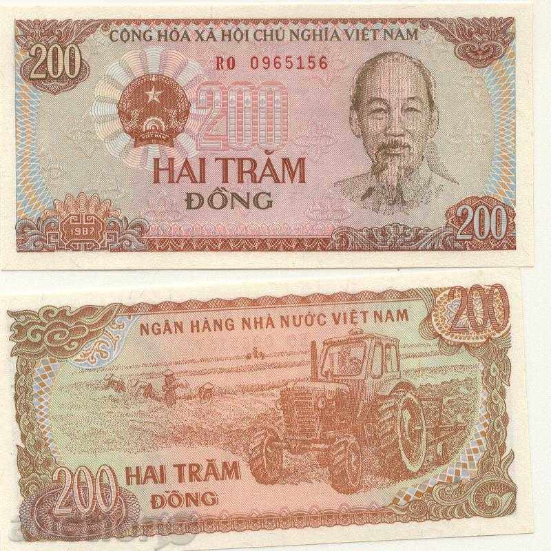 Bancnota 200 dong 1987 UNC Vietnam