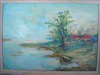 Oil painting - inscribed with 640x460mm MBC frame