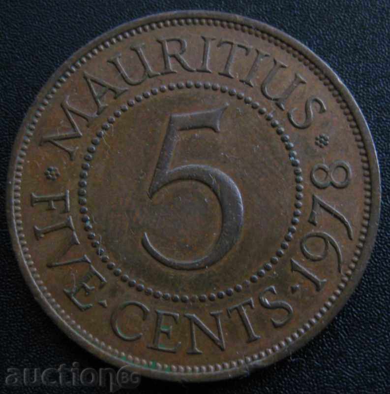 MAURITIUS - 5 cents 1978