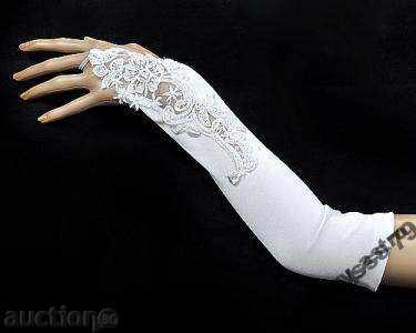 Sexy white gloves without fingers