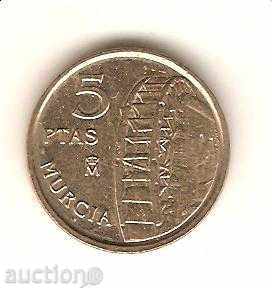 + Spania 5 pesetas 1999 Mursia