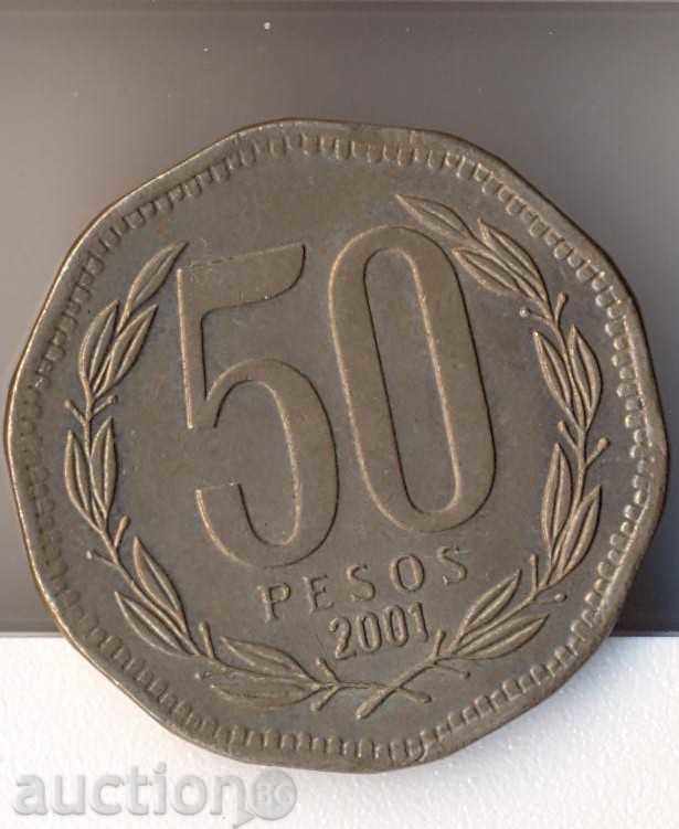 Chile 50 pesos 2001 year