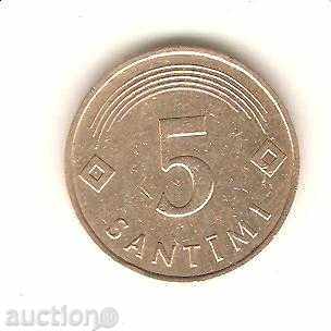 + Λετονία 5 centimes 1992