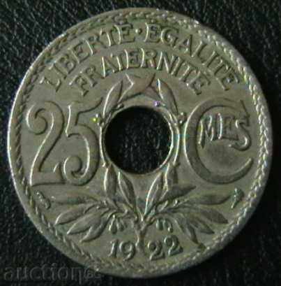 25 centimes 1922, η Γαλλία