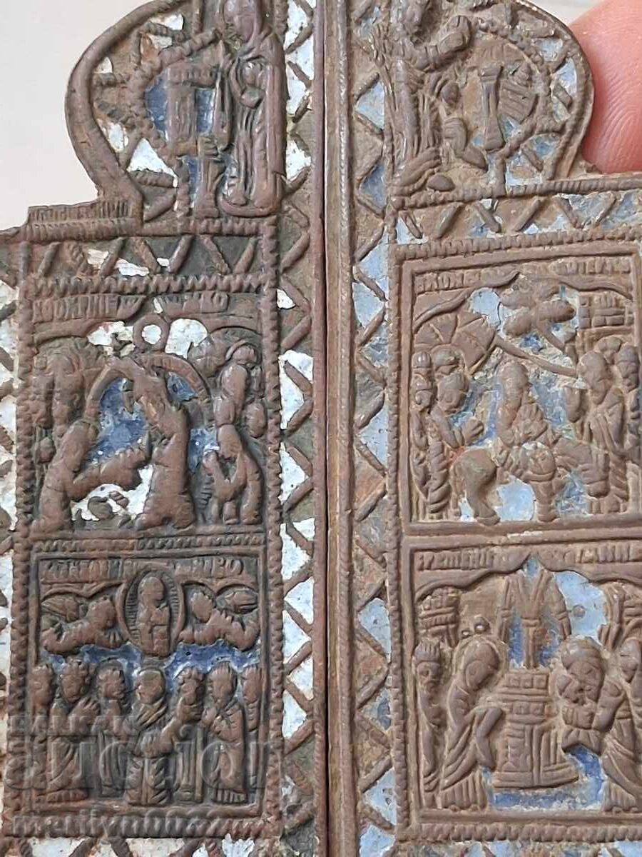 Usi de bronz emailate triptic Rusă - secolul al 19-lea - 5