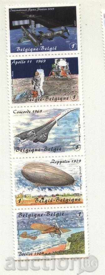 Чисти марки Авиация и Космос  2009 от Белгия