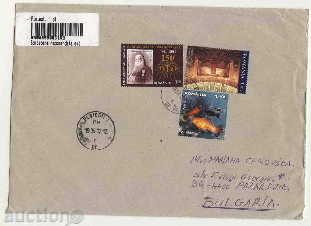Traveled envelope with Romania trademarks