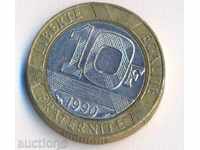Франция 10 франка 1990 година