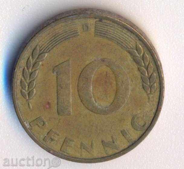Germania 10 pfenigi 1949D