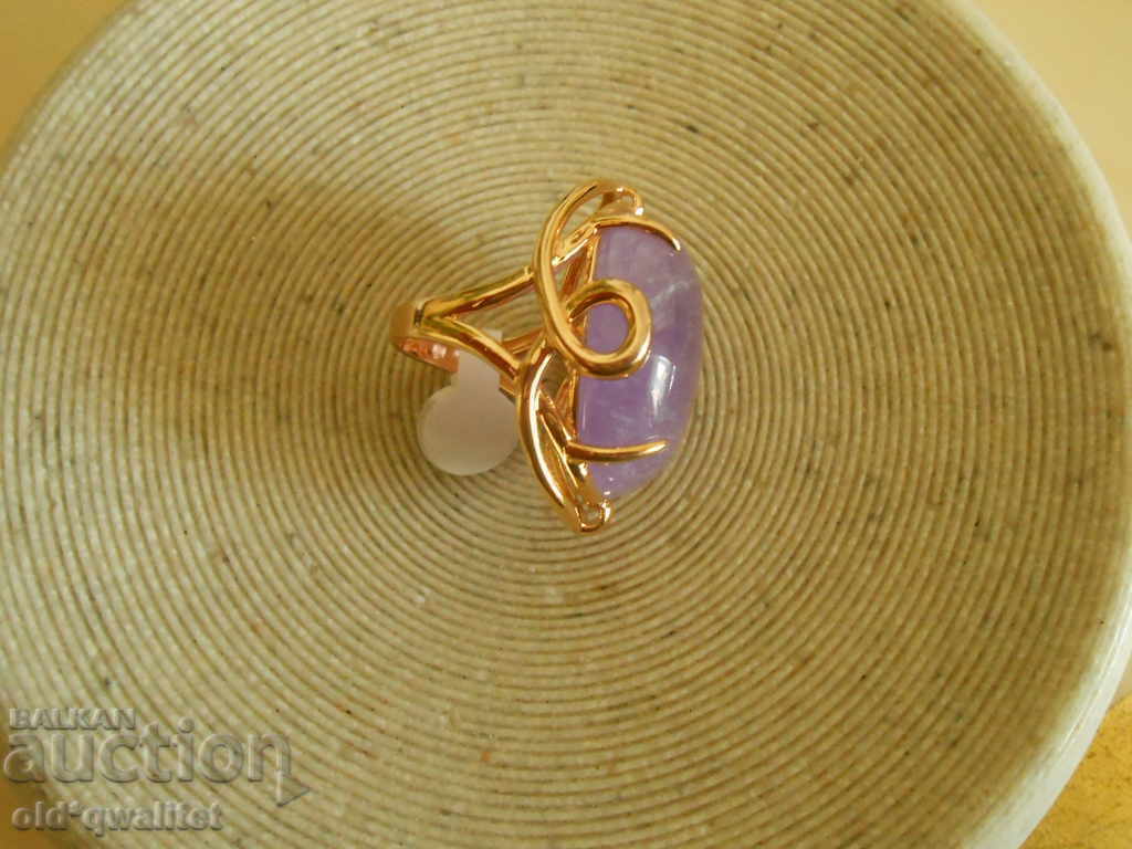 Exclusive silver RING, gold-plated with Amethyst, 20/15 mm