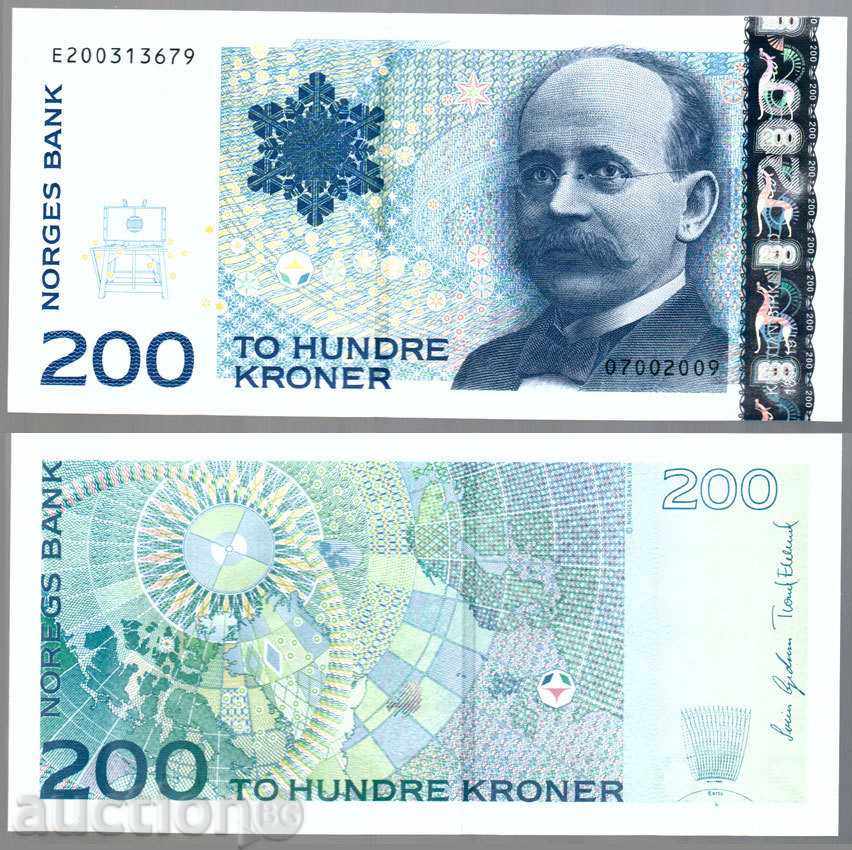 +++ NORVEGIA P 200 coroane suedeze 2009 UNC NOU +++