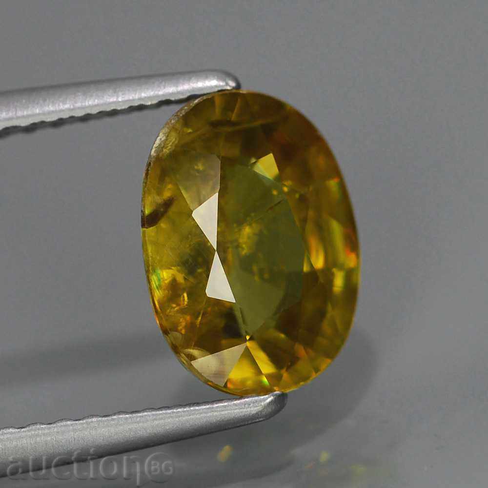 NATURAL GREEN-CROSS-YELLOW TITANITE / SPHEN / with price 112.00 BGN | € 57.26