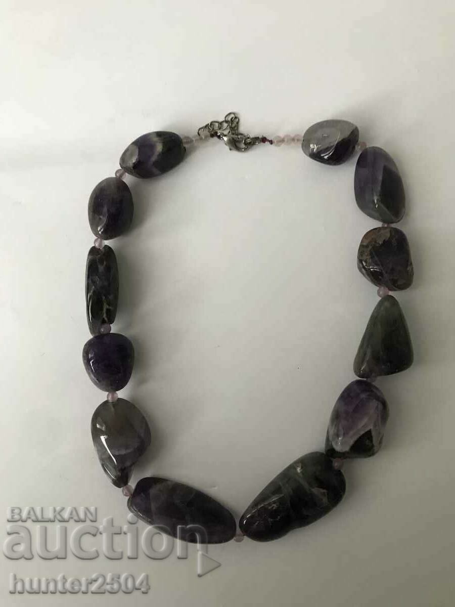 Necklace, amethyst necklace - 45 cm