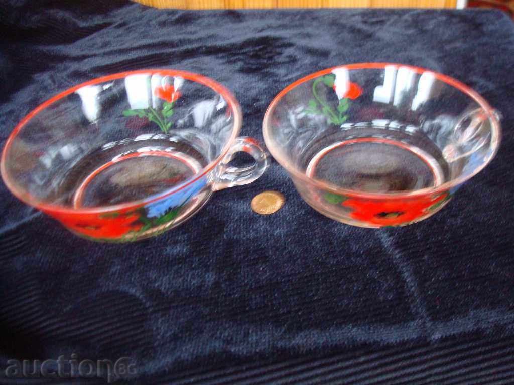 Чаша за кафе, чай ръчно рисувана стъкло.