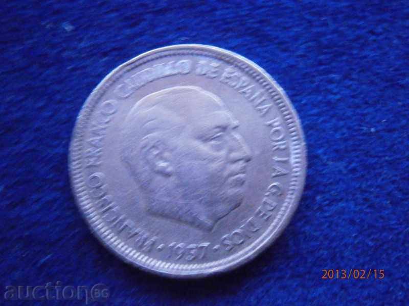 5 pesetas 1957 Spain - 5 with price 0.55 BGN | € 0.28 5 pesetas 1957 Spain - 5 with price 0.55 BGN | € 0.28