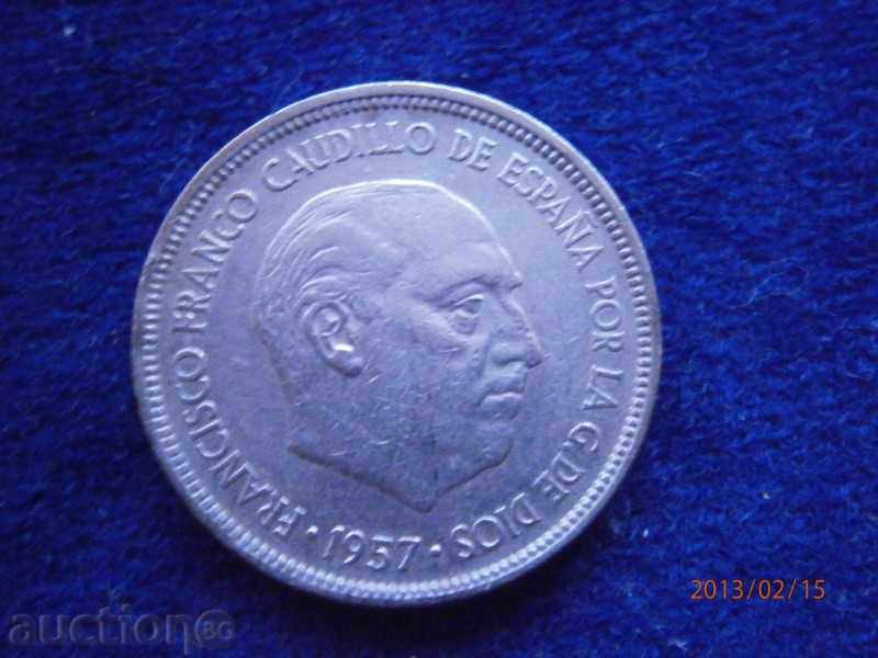 5 pesetas 1957 Spain - 7 with price 0.55 BGN | € 0.28 5 pesetas 1957 Spain - 7 with price 0.55 BGN | € 0.28