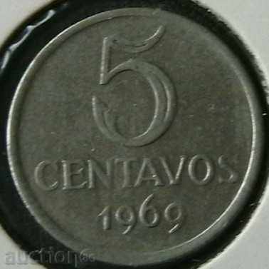 5 центаво 1969, Бразилия