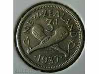 3 pence 1937, New Zealand