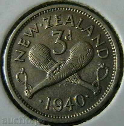 3 pence 1940, New Zealand