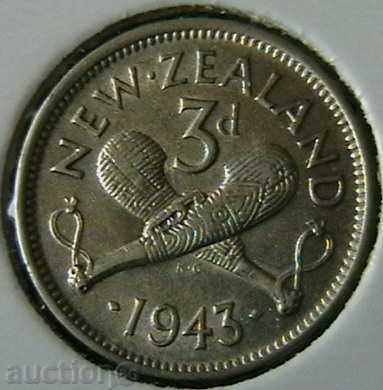3 pence 1943, New Zealand