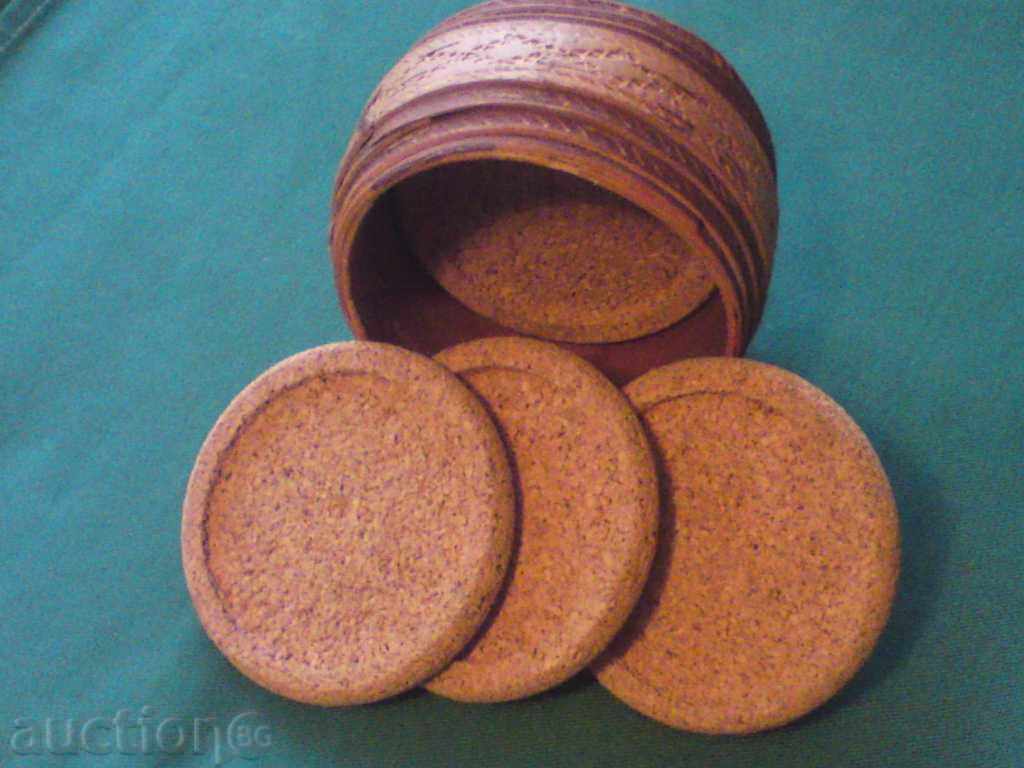 Auction Cork plates - cup holders Auction Cork plates - cup holders