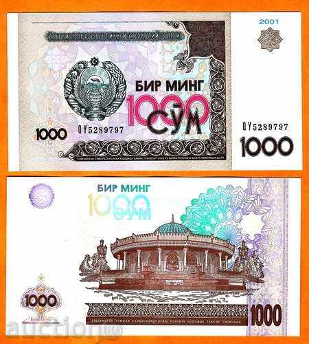 Zorba LICITAȚII UZBEKISTAN 1000 MMS 2001 UNC