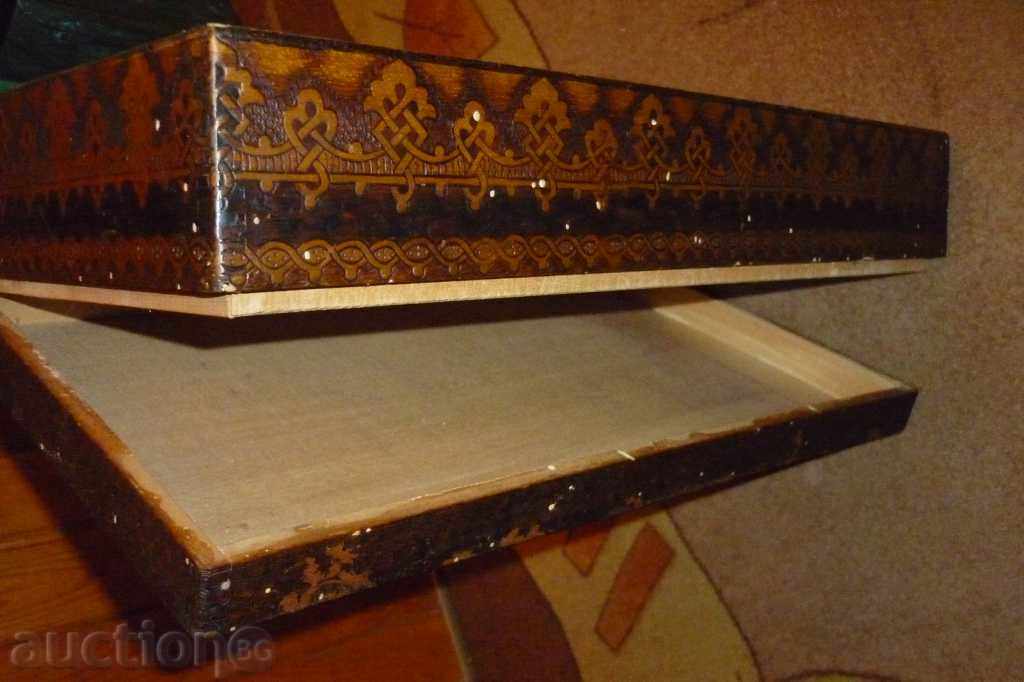 Delivery of Ancient wooden pyrographic box - Kingdom of Bulgaria