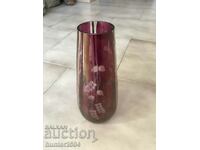 Vase-20 cm, colored etched glass