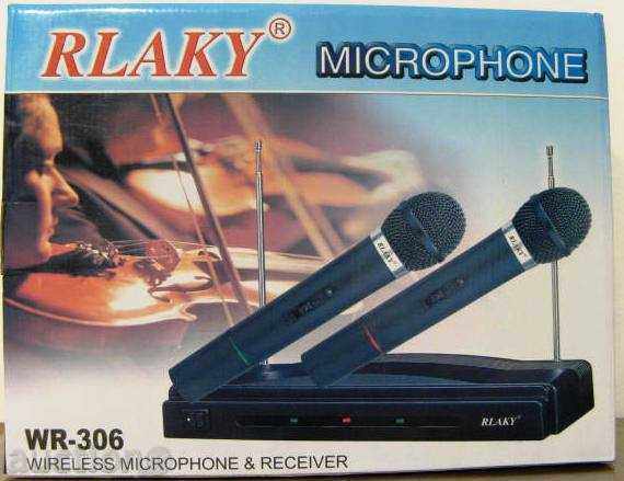 Δύο ασύρματα μικρόφωνο τραγουδιού με δέκτη WR-306 / Realky /