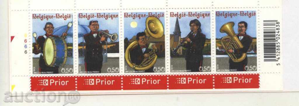 Чисти  марки Музикални инструменти 2005 от Белгия