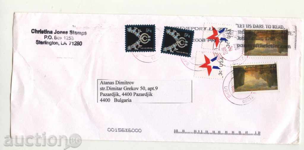 Пътувал плик с марки  2008 от САЩ