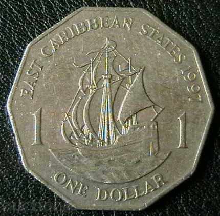 1 dolar 1997 East Caraibe
