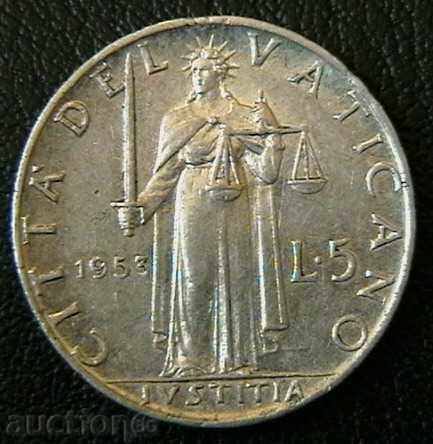5 λίρες 1953, Βατικανό