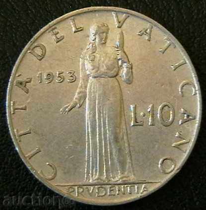10 λίρες 1953, Βατικανό