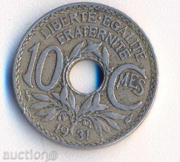 Франция 10 сантима 1931 година