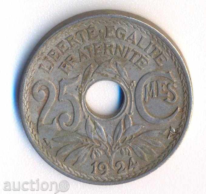Франция 25 сантима 1924 година