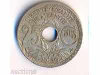 Franța 25 centime 0.1939. an