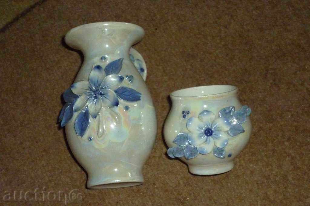 Set of porcelain vases and sugar bowl - 5 Set of porcelain vases and sugar bowl - 5