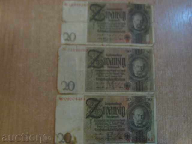 Auction Banknote of 20 Reichmarks Auction Banknote of 20 Reichmarks