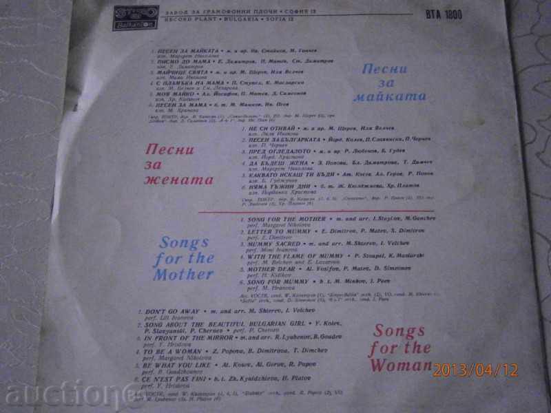 Auction  SONGS FOR WOMAN AND MOTHER - big plate - VTA 1800