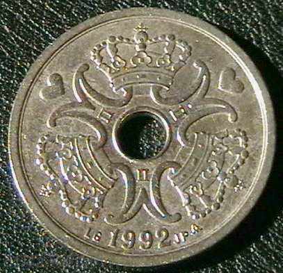 2 крони 1992, Дания с цена € 0.54 | 1.06 лв.