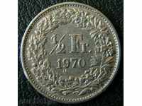 1/2 franc 1970 Elveția