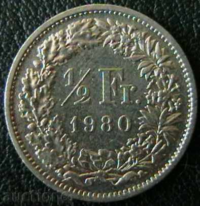 1/2 franc 1980, Elveția
