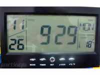 Digital clock with alarm clock, thermometer, date, time