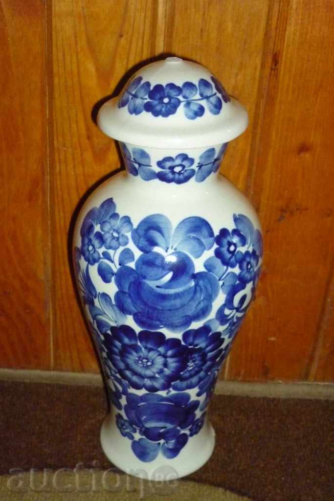 Ръчно рисувана порцеланова ваза,  порцелан