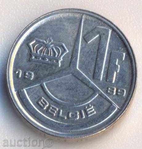 Белгия 1 франк 1989 година