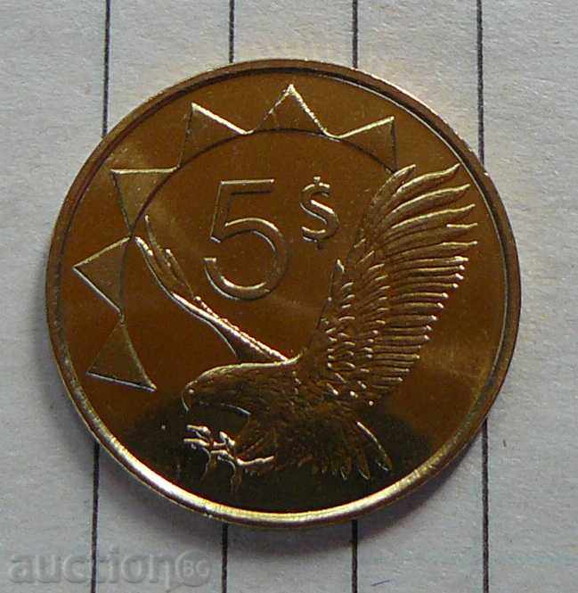 5 долара 1993г. Намибия